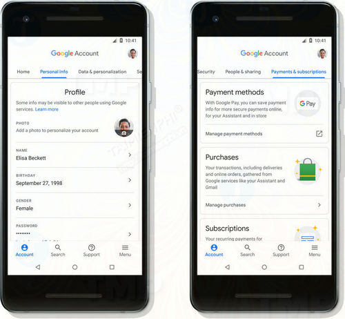 google thiet ke lai giao dien google account