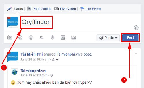 tao phep thuat harry potter tren facebook