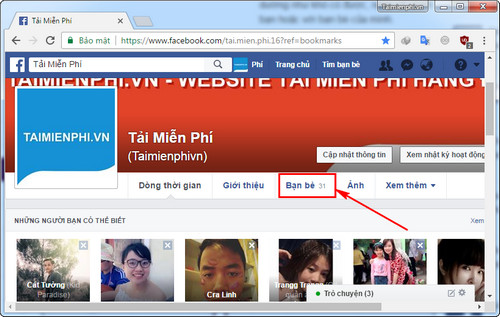 an danh sach ban be tren facebook