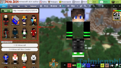 thay skin cho minecraft