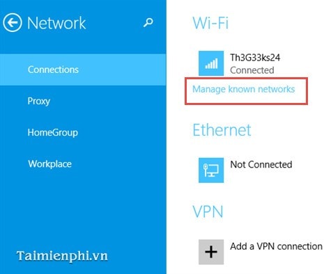 xoa bo nhung mang wifi khong dung toi nưa trong windows 8