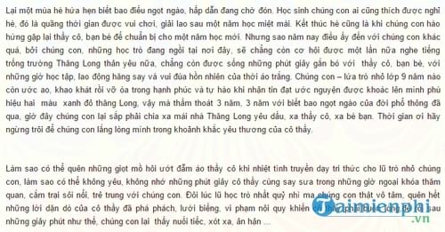 bai viet tri an thay co cua hoc sinh lop 5 9 12