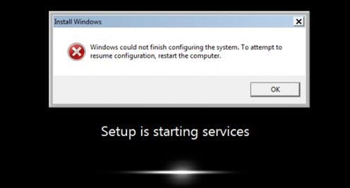 cach sua loi windows could not finish configuring the system sau khi chay sysprep