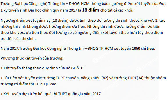 diem chuan dai hoc cong nghe thong tin dai hoc quoc gia tphcm