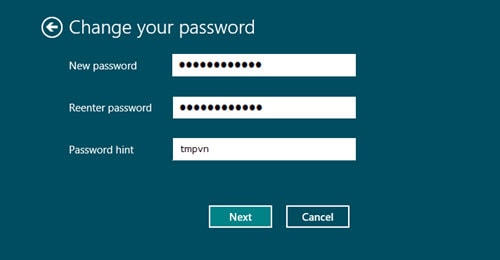 Password hint - hint password phrases were put on Win 8 7