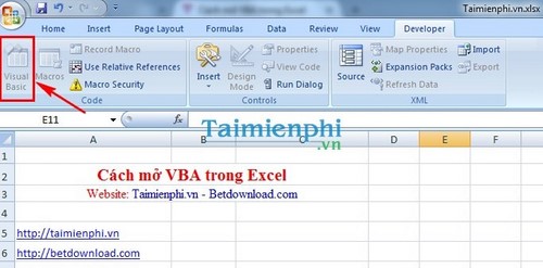 Excel - How to open the VBA in Excel