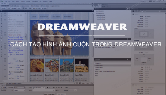 Cách tạo hình ảnh cuộn trong Dreamweaver