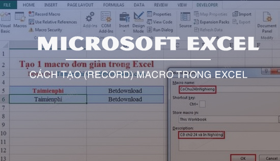 Cách tạo (record) Macro trong Excel