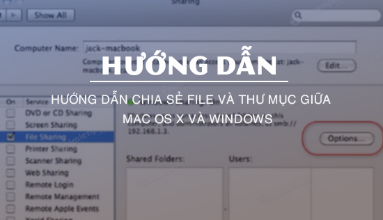 chia se file va thu muc giua mac os x va windows