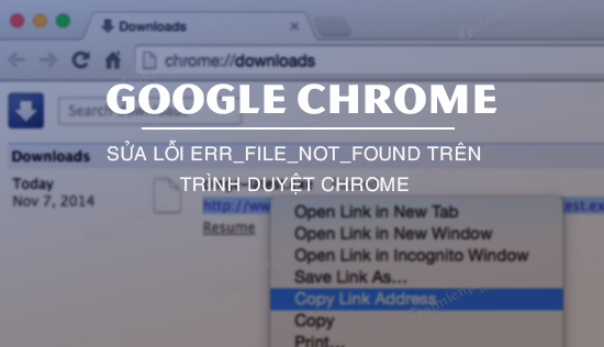 Sửa lỗi ERR_FILE_NOT_FOUND trên trình duyệt Chrome