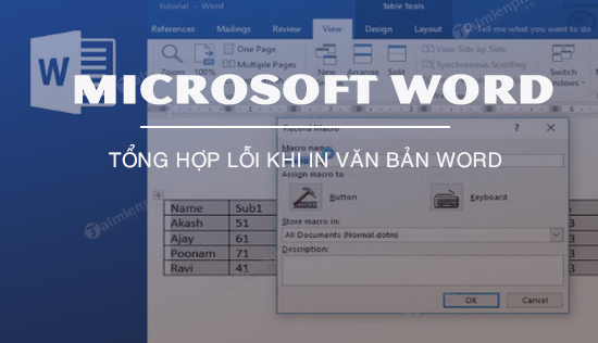 Tổng hợp lỗi khi in văn bản Word