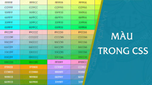 Mã màu trong CSS đầy đủ