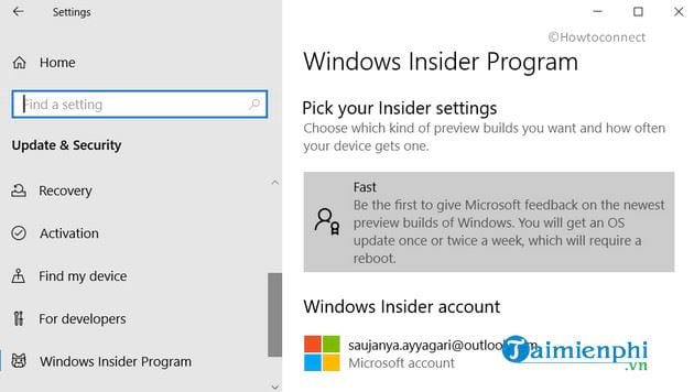 cach tai ban windows 10 20h2 insider