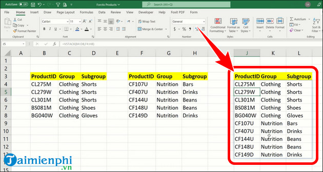 cach su dung ham vstack hstack trong excel 2