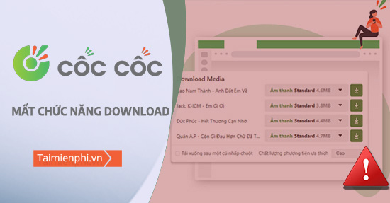 Coc Coc mat chuc nang download