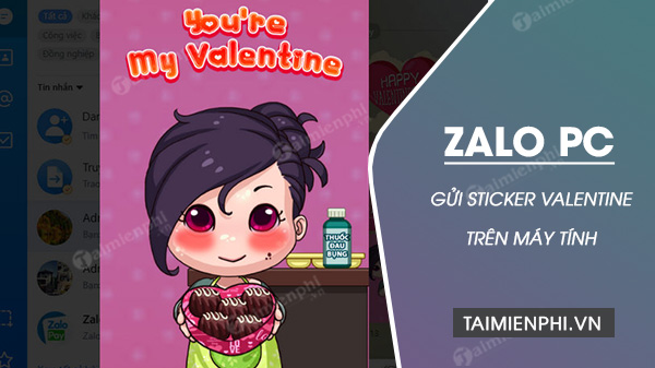 Cách gửi sticker Valentine trên Zalo PC 2020