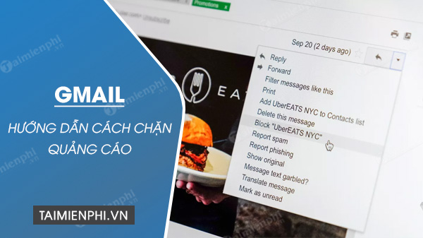 Huong dan cach chan quang cao tren Gmail