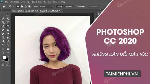 cach doi mau toc bang photoshop cc 2020