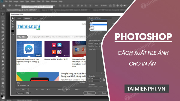 Cách xuất file ảnh để in ấn trong Photoshop