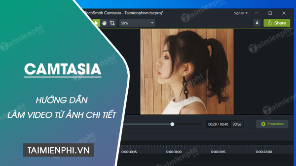 Cách làm video từ ảnh bằng Camtasia trên máy tính