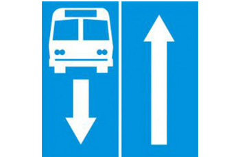 Biển báo đường có làn đường dành cho ô tô khách R.413a, R.413b, R.413c