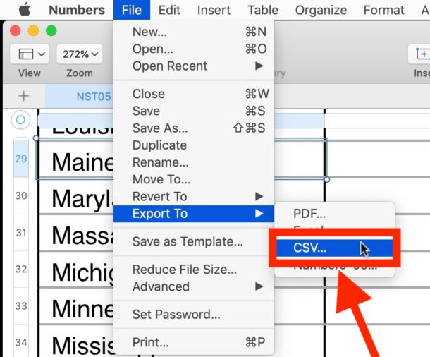 Cách chuyển đổi Excel sang CSV trên Mac