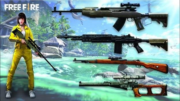 danh sach cac loai vu khi trong garena free fire