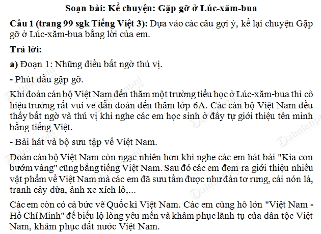 Lớp 3  Gặp gỡ ở Lúcxămbua  Học tiếng Việt dễ dàng