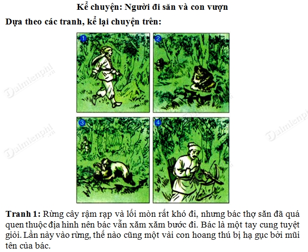 Soạn bài Kể chuyện: Người đi săn và con vượn trang 115 SGK Tiếng Việt 3