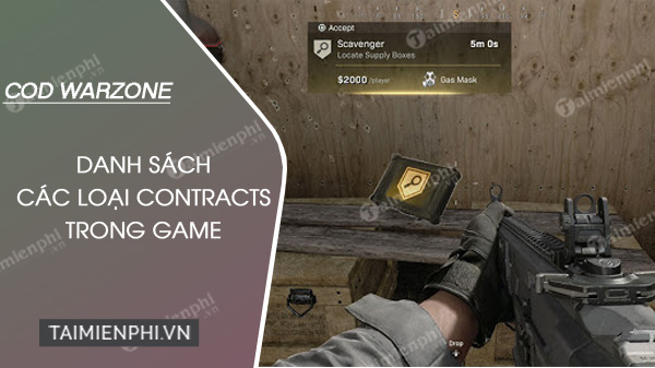 Danh sách các loại hợp đồng Contracts Call of Duty Warzone