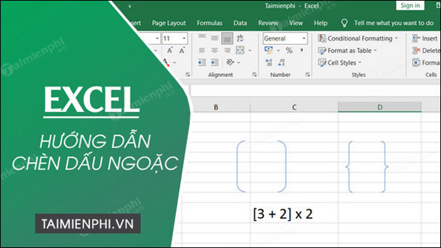 cach chen dau ngoac trong excel