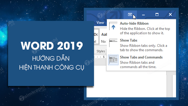 cach hien thanh cong cu trong word 2019