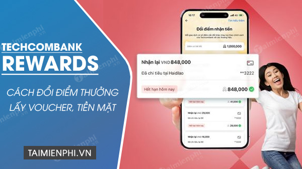 cach doi diem thuong techcombank rewards