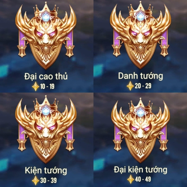 rank lien quan tu thap den cao 2