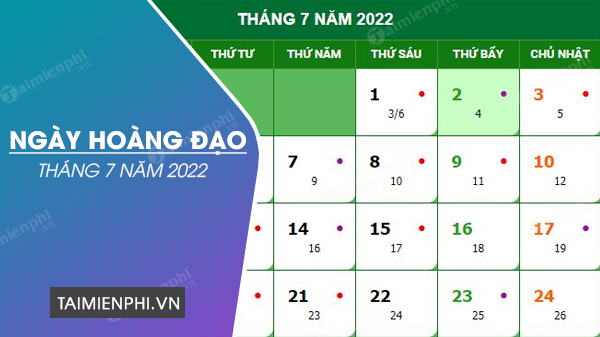 Ngay Hoang dao thang 7 nam 2022