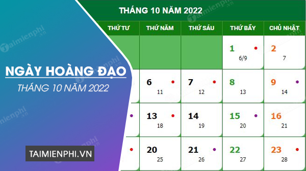 Ngay Hoang dao thang 10 nam 2022