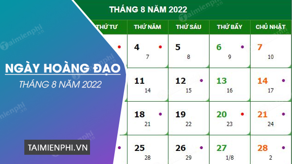 Hoang Dao Thang 8 nam ngay 2022