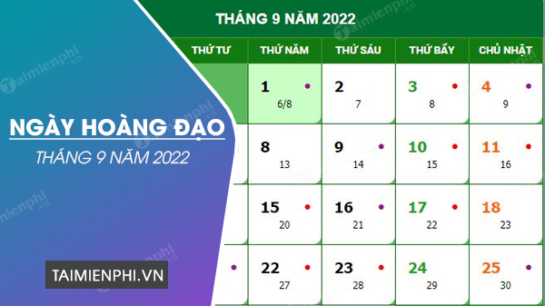 Ngay Hoang dao thang 9 nam 2022