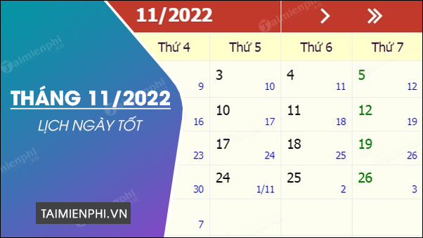  Ngày tốt tháng 11 năm 2022, xem ngày đẹp, giờ tốt tháng 11 2022