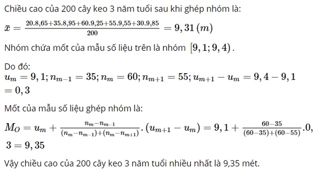 Giải toán lớp 11 trang 130, 131, 132, 133, 134, 135 sách Chân trời sáng tạo tập 1, Số trung bình và mốt của mẫu số liệu ghép nhóm 28 giai toan lop 11 trang 130 131 132 133 134 135 sach chan troi sang tao tap 1 so trung binh va mot cua mau so lieu ghep nhom 15