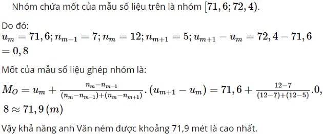 Giải toán lớp 11 trang 130, 131, 132, 133, 134, 135 sách Chân trời sáng tạo tập 1, Số trung bình và mốt của mẫu số liệu ghép nhóm 18 giai toan lop 11 trang 130 131 132 133 134 135 sach chan troi sang tao tap 1 so trung binh va mot cua mau so lieu ghep nhom 5