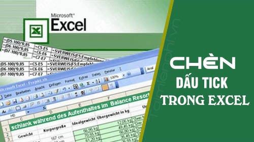 Cách chèn dấu tick vào Excel