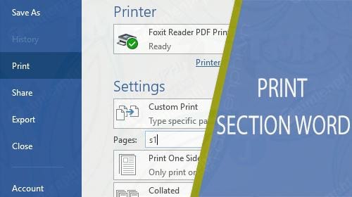 Cách in các Section riêng lẻ trong Word
