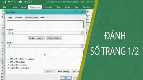 danh so trang tren tong so trang trong excel