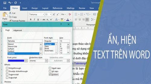 Hướng dẫn ẩn, hiện text trên Word