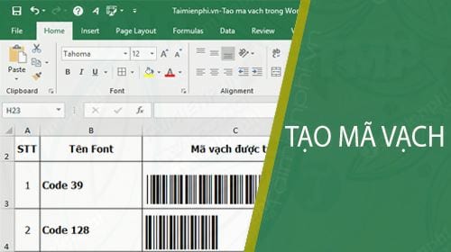 huong dan tao ma vach trong word excel