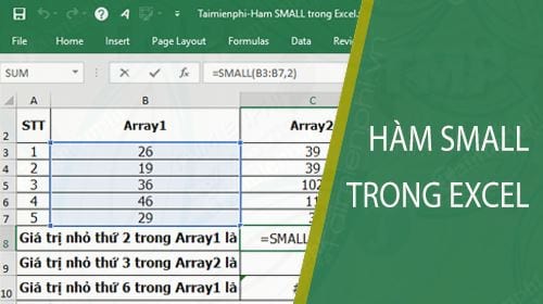 Hàm SMALL trong Excel 0