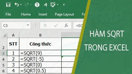 Hàm SQRT trong Excel