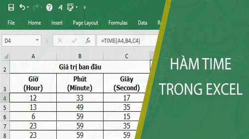 ham time trong excel