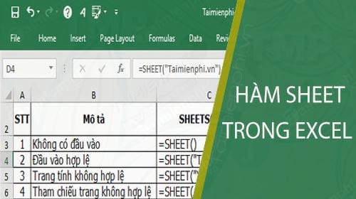 Hàm SHEET trong Excel